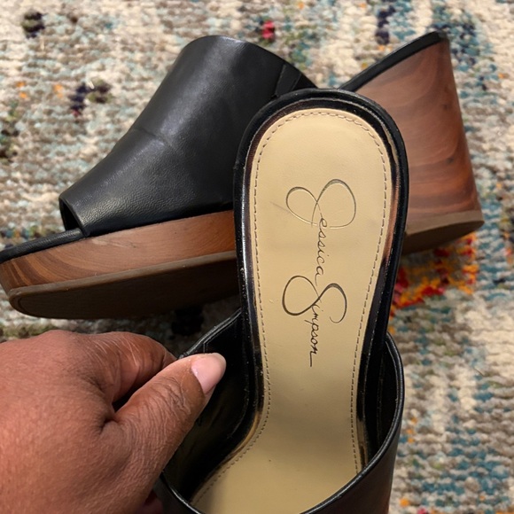 Jessica Simpson Shantell Slide Peep-toe Wedge Heels sz11 - Picture 3 of 8